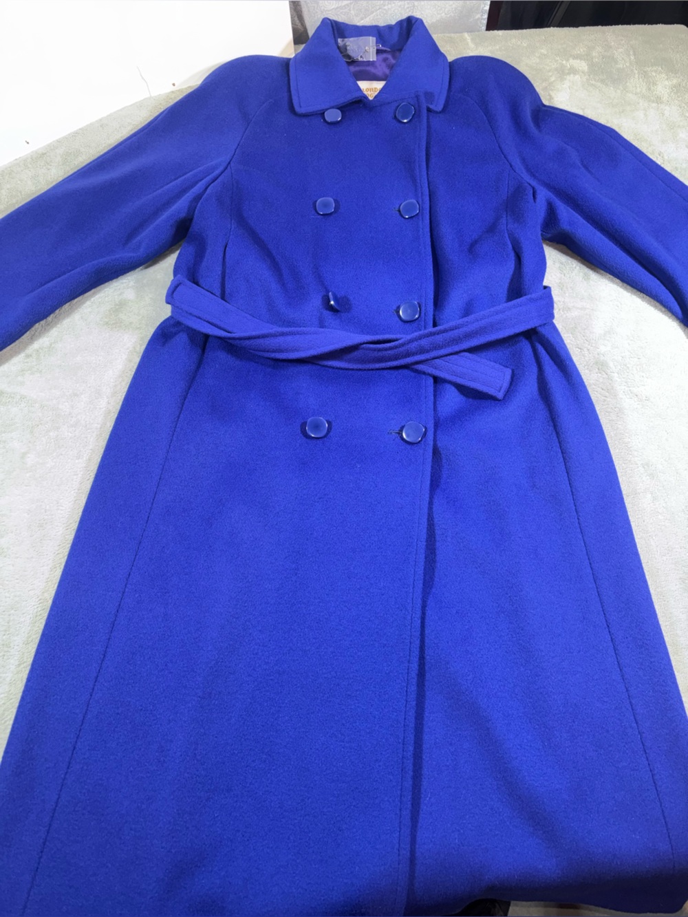 Vintage London Fog Pure Virgin Wool Trench Coat - Royal Blue 10M